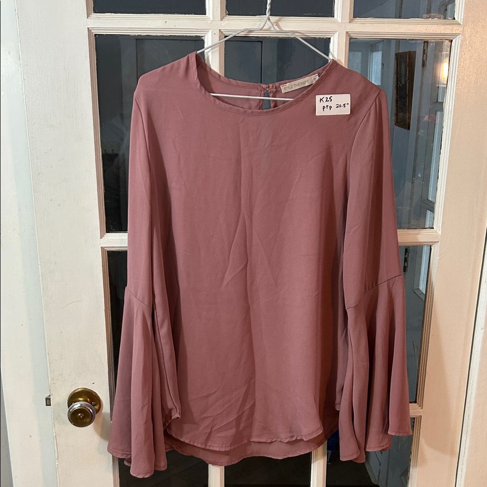 K25.    Therapy Mauve Bell Sleeve Blouse